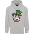 St Patricks Day Cat Funny Irish Childrens Kids Hoodie Sports Grey