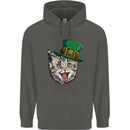 St Patricks Day Cat Funny Irish Childrens Kids Hoodie Storm Grey