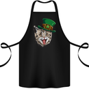 St Patricks Day Cat Funny Irish Cotton Apron 100% Organic Black