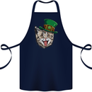 St Patricks Day Cat Funny Irish Cotton Apron 100% Organic Navy Blue