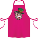 St Patricks Day Cat Funny Irish Cotton Apron 100% Organic Pink