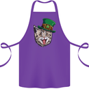 St Patricks Day Cat Funny Irish Cotton Apron 100% Organic Purple