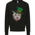St Patricks Day Cat Funny Irish Kids Sweatshirt Jumper Black