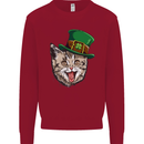 St Patricks Day Cat Funny Irish Kids Sweatshirt Jumper Red