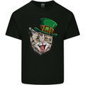 St Patricks Day Cat Funny Irish Kids T-Shirt Childrens Black