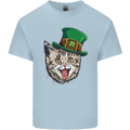 St Patricks Day Cat Funny Irish Kids T-Shirt Childrens Light Blue