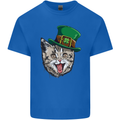 St Patricks Day Cat Funny Irish Kids T-Shirt Childrens Royal Blue