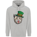 St Patricks Day Cat Funny Irish Mens 80% Cotton Hoodie Sports Grey