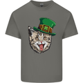 St Patricks Day Cat Funny Irish Mens Cotton T-Shirt Tee Top Charcoal