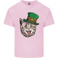 St Patricks Day Cat Funny Irish Mens Cotton T-Shirt Tee Top Light Pink