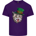 St Patricks Day Cat Funny Irish Mens Cotton T-Shirt Tee Top Purple