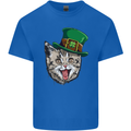 St Patricks Day Cat Funny Irish Mens Cotton T-Shirt Tee Top Royal Blue