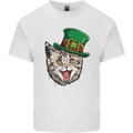 St Patricks Day Cat Funny Irish Mens Cotton T-Shirt Tee Top White