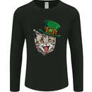 St Patricks Day Cat Funny Irish Mens Long Sleeve T-Shirt Black