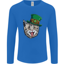 St Patricks Day Cat Funny Irish Mens Long Sleeve T-Shirt Royal Blue