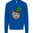 St Patricks Day Cat Funny Irish Mens Sweatshirt Jumper Royal Blue