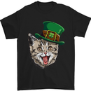 St Patricks Day Cat Funny Irish Mens T-Shirt Cotton Gildan Black