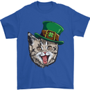 St Patricks Day Cat Funny Irish Mens T-Shirt Cotton Gildan Royal Blue