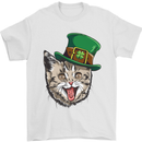 St Patricks Day Cat Funny Irish Mens T-Shirt Cotton Gildan White