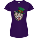 St Patricks Day Cat Funny Irish Womens Petite Cut T-Shirt Purple