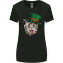 St Patricks Day Cat Funny Irish Womens Wider Cut T-Shirt Black