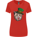 St Patricks Day Cat Funny Irish Womens Wider Cut T-Shirt Red