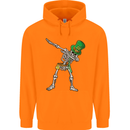 St Patricks Day Dabbing Skeleton Skull Childrens Kids Hoodie Orange