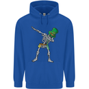 St Patricks Day Dabbing Skeleton Skull Childrens Kids Hoodie Royal Blue