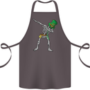 St Patricks Day Dabbing Skeleton Skull Cotton Apron 100% Organic Dark Grey