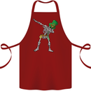 St Patricks Day Dabbing Skeleton Skull Cotton Apron 100% Organic Maroon