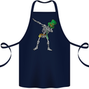 St Patricks Day Dabbing Skeleton Skull Cotton Apron 100% Organic Navy Blue