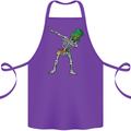 St Patricks Day Dabbing Skeleton Skull Cotton Apron 100% Organic Purple