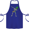 St Patricks Day Dabbing Skeleton Skull Cotton Apron 100% Organic Royal Blue