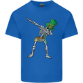 St Patricks Day Dabbing Skeleton Skull Kids T-Shirt Childrens Royal Blue