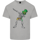 St Patricks Day Dabbing Skeleton Skull Kids T-Shirt Childrens Sports Grey