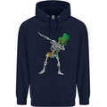 St Patricks Day Dabbing Skeleton Skull Mens 80% Cotton Hoodie Navy Blue