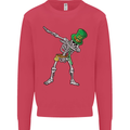 St Patricks Day Dabbing Skeleton Skull Mens Sweatshirt Jumper Heliconia