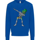 St Patricks Day Dabbing Skeleton Skull Mens Sweatshirt Jumper Royal Blue