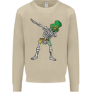 St Patricks Day Dabbing Skeleton Skull Mens Sweatshirt Jumper Sand