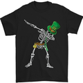 St Patricks Day Dabbing Skeleton Skull Mens T-Shirt Cotton Gildan Black