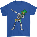 St Patricks Day Dabbing Skeleton Skull Mens T-Shirt Cotton Gildan Royal Blue