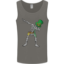 St Patricks Day Dabbing Skeleton Skull Mens Vest Tank Top Charcoal