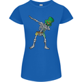 St Patricks Day Dabbing Skeleton Skull Womens Petite Cut T-Shirt Royal Blue