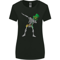 St Patricks Day Dabbing Skeleton Skull Womens Wider Cut T-Shirt Black
