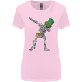 St Patricks Day Dabbing Skeleton Skull Womens Wider Cut T-Shirt Light Pink