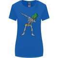 St Patricks Day Dabbing Skeleton Skull Womens Wider Cut T-Shirt Royal Blue