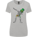 St Patricks Day Dabbing Skeleton Skull Womens Wider Cut T-Shirt Sports Grey
