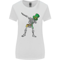 St Patricks Day Dabbing Skeleton Skull Womens Wider Cut T-Shirt White
