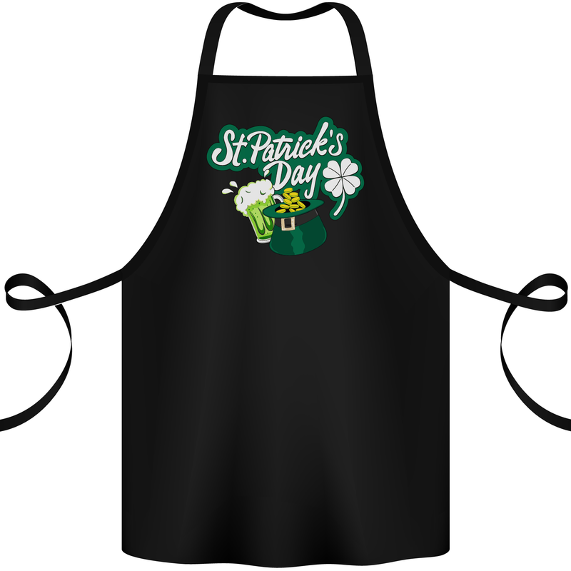 St Patricks Day Funny Irish Ireland Holiday Cotton Apron 100% Organic Black