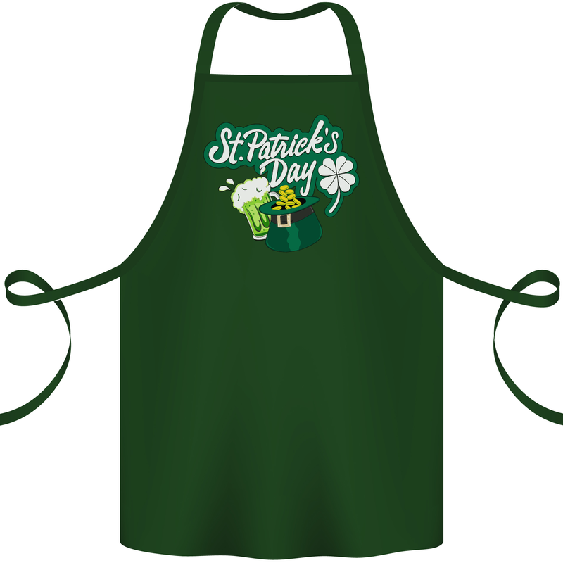 St Patricks Day Funny Irish Ireland Holiday Cotton Apron 100% Organic Forest Green
